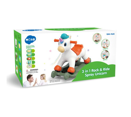 hola toys he898800 Качалка 3в1 «Единорог»