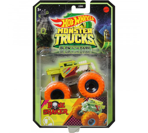 hot wheels hcb50 mașina "monster-truck" strălucește în întuneric (in sort.)