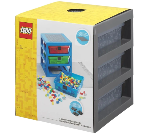 lego raft de depozitare cu 3 sertare (gri)