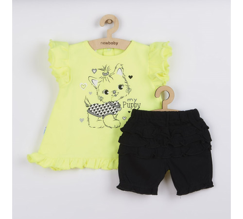 Детская одежда в Молдове new baby 39056 Костюм 2 ед (футбока+шорты) puppy 68см (3-6мес)