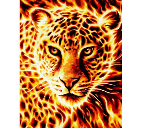  strateg leo va-3645 Картина по номерам "Огненный леопард" (40x50 см.)