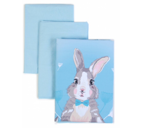  veres 154.7.03 lenjerie de pat "summer bunny" (3 buc.) albastru
