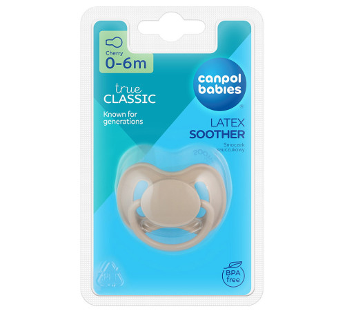 canpol 23/223 suzetă rotundă din latex "nude" (0-6 luni) în sort.