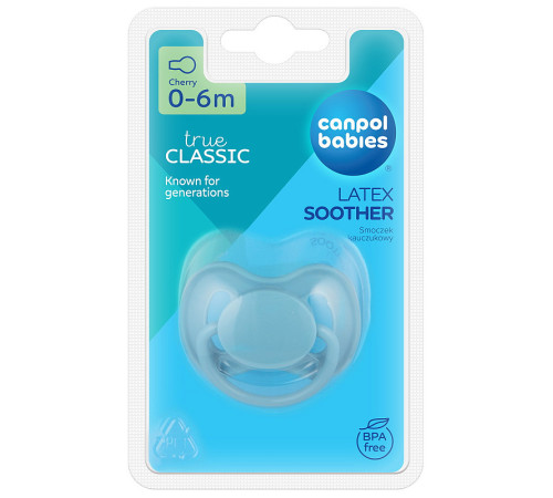 canpol 23/223 suzetă rotundă din latex "nude" (0-6 luni) în sort.