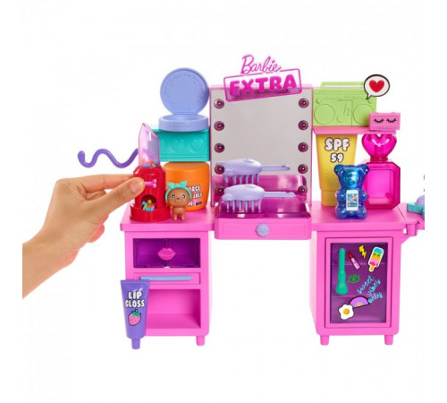 barbie gyj70 set de joc "masă de machiaj" seria "extra"