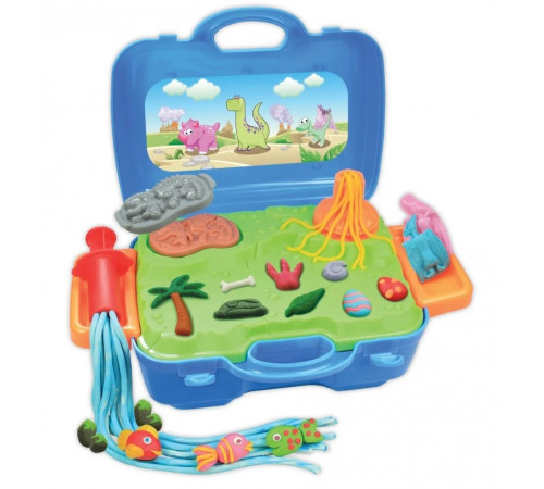 plastelino int0434 Набор пластилина "Динозавры" в чемодане