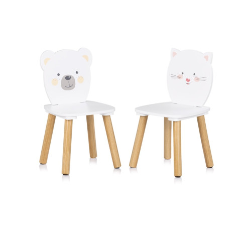 chipolino diwh02440323 masă și două scaune din mdf "ursuleț și pisicuță"