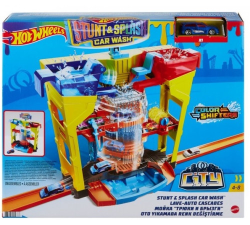 hot wheels grw37 set joc "spălătorie auto: explozie de flori" seria "schimbă culoarea"