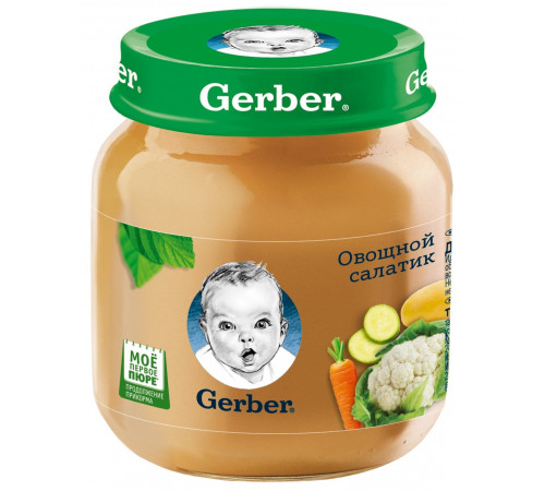 Детское питание в Молдове gerber Пюре "Овощной салатик" (5 м.+) 130 гр. 