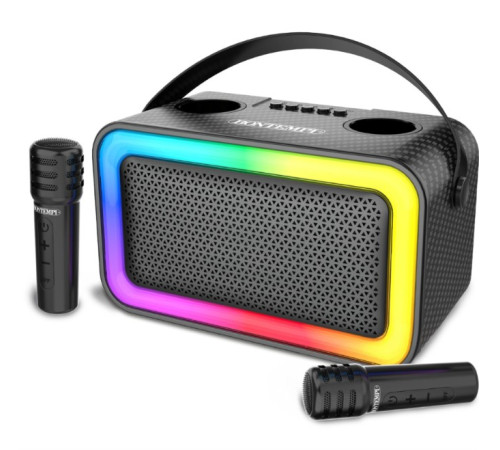  bontempi 491045 boxă karaoke wireless cu 2 microfoane și iluminare rgb