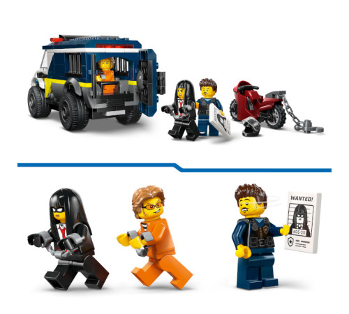 lego city 60479 constructor "dubă poliției pentru transportul deținuților" (198 el.)