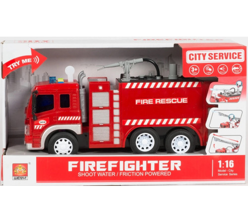 op 200591600 Игрушка инерционная "Пожарная машина" (свет, звук) wy351a
