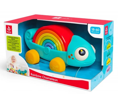 hola toys  ha795700 Игрушка - каталка &ldquo;Хамелеон радуга&rdquo;