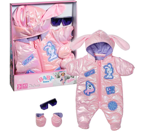 zapf creation 834190 set de haine pentru păpuși  baby born salopeta de iarna (43 cm.)
