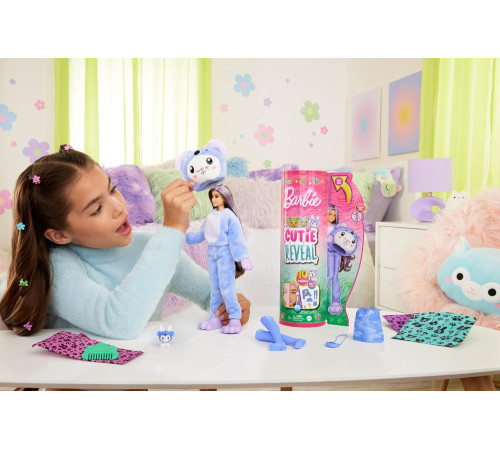  barbie hrk26 papusa "cutie reveal: iepuraș în costum de koala"