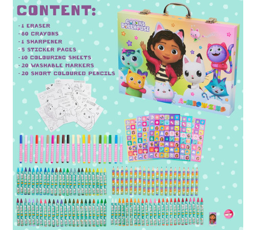 total office gd-1115 set de colorat in trusa "gabby's dollhouse" (137 piese)