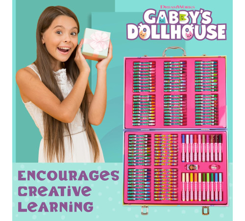 total office gd-1115 set de colorat in trusa "gabby's dollhouse" (137 piese)