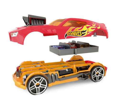 hot wheels hwcc15r Гоночный автомобиль-гараж 2 в 1 (красный)