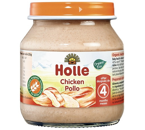 Детское питание в Молдове holle bio Пюре куриное (4м+) 125г.