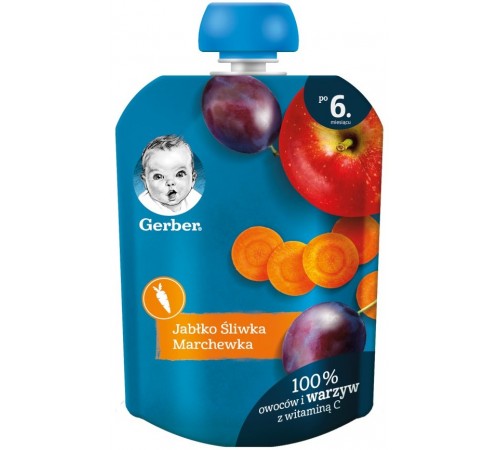Gerber Пюре «Яблоко-слива-морковь» (6 м+) 90 гр. Детское питание в Молдове gerber Пюре «Яблоко-слива-морковь» (6 м+) 90 гр.