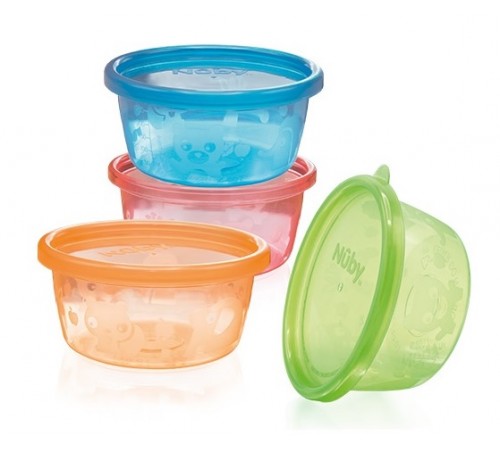  nuby nv0506001 set de containere cu capace 240 ml. (4 buc.)