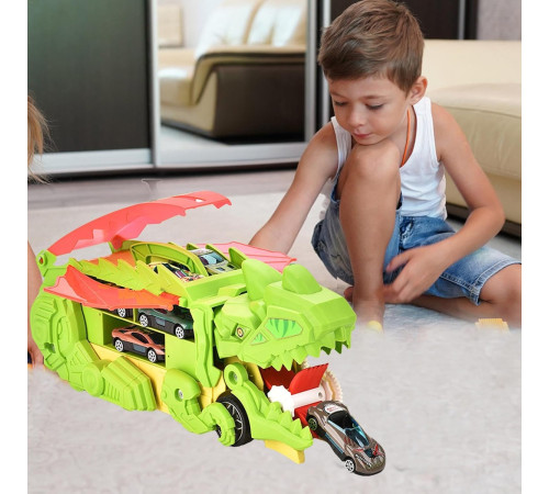 611125 set de joacă "dino truck" cu mașini