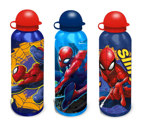  kids licensing sp50072 Алюминиевая бутылка для воды "spiderman" (500 мл.) 3 модели