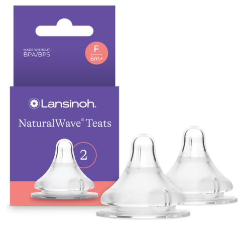  lansinoh 81668 tetine din silicon naturalwave (6 luni+) 2 buc.