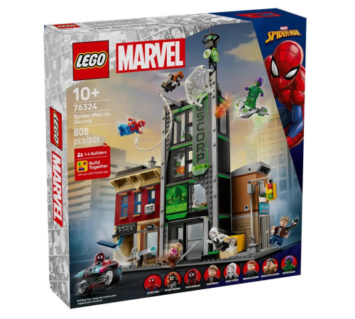  lego marvel 76324 constructor "omul-păianjen vs oscorp" (808 el.)