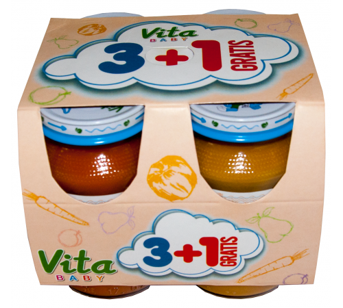 Orhei-Vit Упаковка детского пюре 3+1 (180 гр.) 4 шт. orhei-vit Упаковка детского пюре 3+1 (180 гр.) 4 шт.