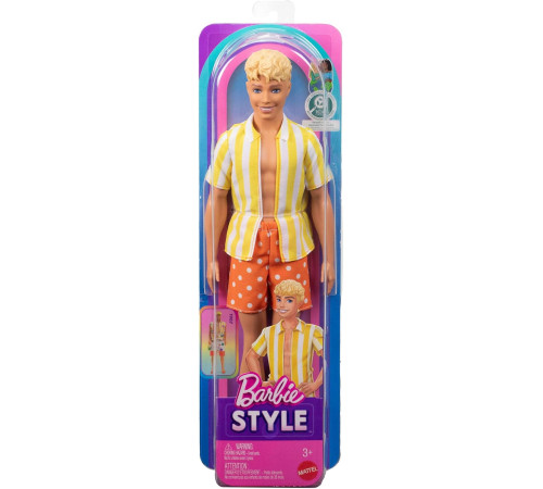 barbie jjn66 Кукла Кен "fashionistas" в рубашке в полоску (серия 1)
