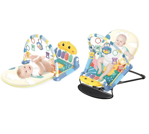 Jucării pentru Copii - Magazin Online de Jucării ieftine in Chisinau Baby-Boom in Moldova bibiin toys 608-92  covoraș de joacă-șezlong 2 în 1 albastru