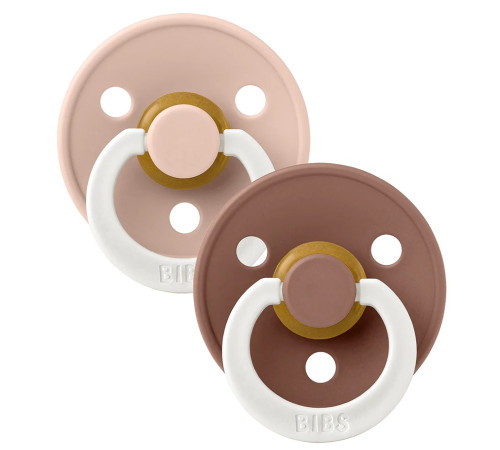  bibs suzeta rotunda din latex color m night, woodchuch& blush (6-18 luni) 2 buc