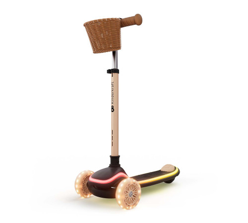 kinderkraft trotinetă 2 &icirc;n 1 raket up cu lumini led (bej)