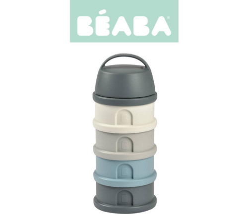 beaba 5739 Контейнеры для сухого молока (4 камеры) серый/синий