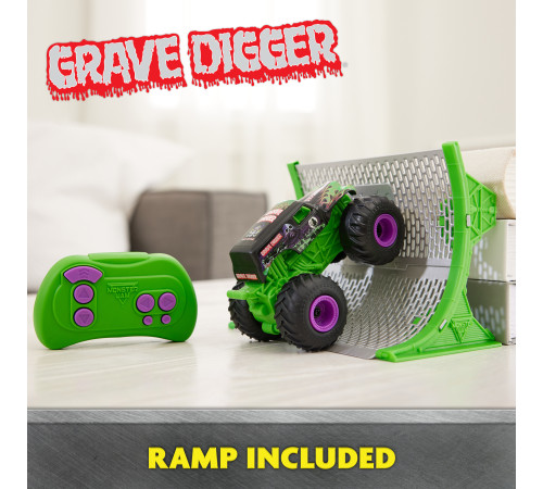 spin master 6068563 monster truck cu radio control "monster jam, grave digger 1:64"