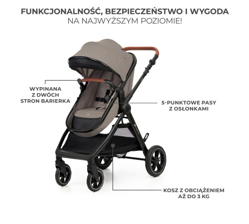 kinderkraft Коляска 3-в-1 esme бежевый
