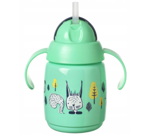 tommee tippee tt0389 cană cu pai "superstar" verde (6 luni+) 300 ml.