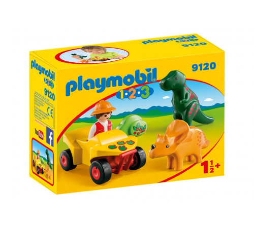  playmobil  9120 constructorul "explorer cu dinozaur" seria 1.2.3.