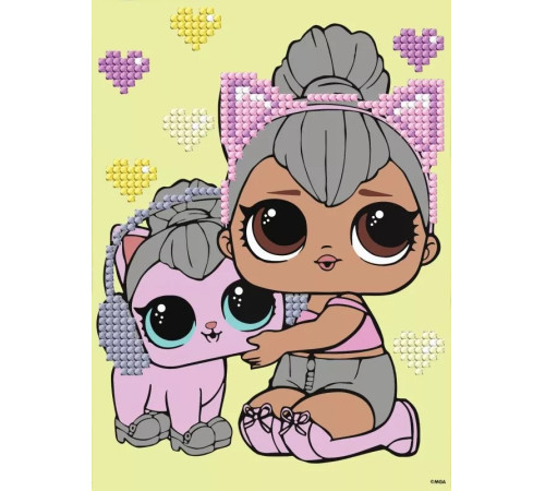  ideyka aml1206 mozaic cu diamante "lolsurprise! kitty queen with kitty kitty" (15х20 cm)