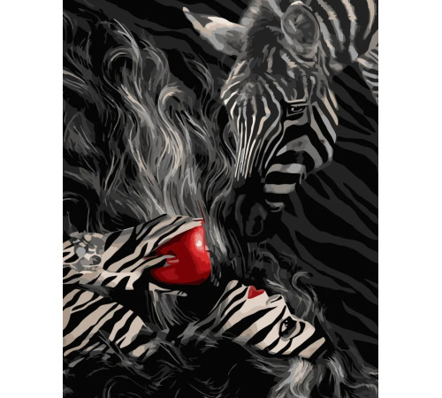 strateg leo va-3426 Картина по номерам "Девушка и зебра" (40x50 см.)