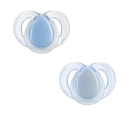 tommee tippee tt0474 Пустышка симметричная "night time" голубой (6-18 м.) 2 шт. 