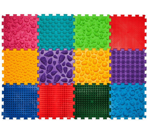 Детский магазин в Кишиневе в Молдове ortek 11024 Коврик-пазл ортопедический - массажный "mega mix" (12 эл.)