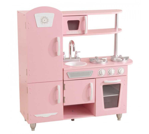  kidkraft 53347 Детская игровая кухня "vintage play kitchen pink"