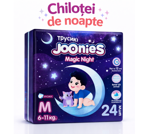  joonies magic nights scutece-chilotei m (6-11 kg.) 24 buc.