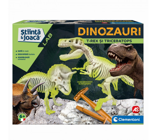 as kids 1026-50749 laboratorul de știință și jocuri "dinozauri t-rex & triceratops" (ro)
