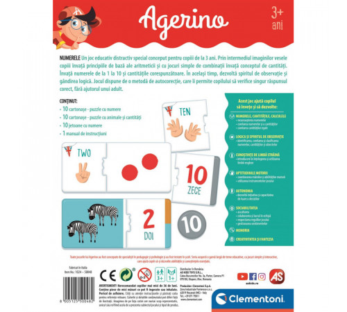 as kids 1024-50048 joc educativ agerino "numerele" (ro)