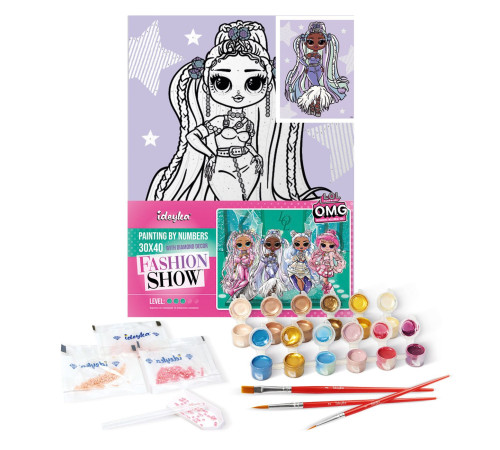 ideyka kho6272 Картина по номерам "l.o.l. surprise! o.m.g. fashion show lady braids" (30х40 см)