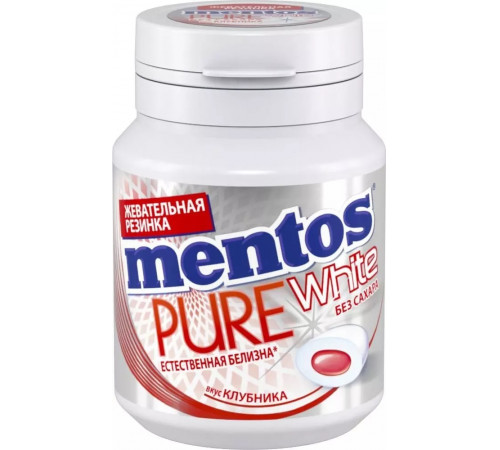 Детское питание в Молдове mentos Жевательная резинка pure white "Клубника"(54 гр.)