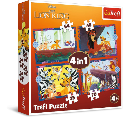  trefl 34653 puzzle 4 &icirc;n 1 "lion king" (35/48/54/70 el.)